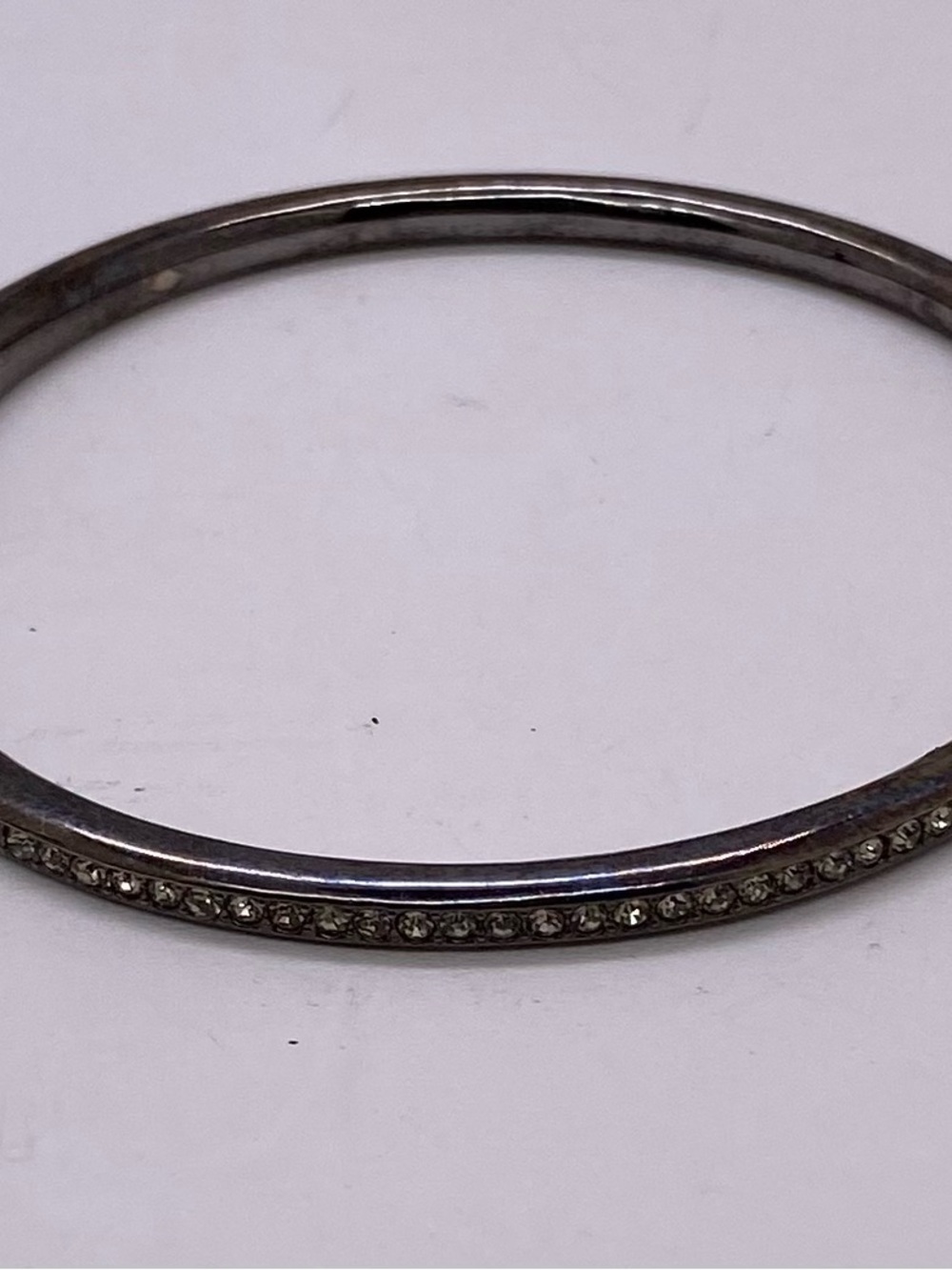 Nadri Silver Crystal Pavé Slim Hinge Bracelet